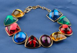 Multi-color Paste Cabochon Necklace, Yves Saint Laurent